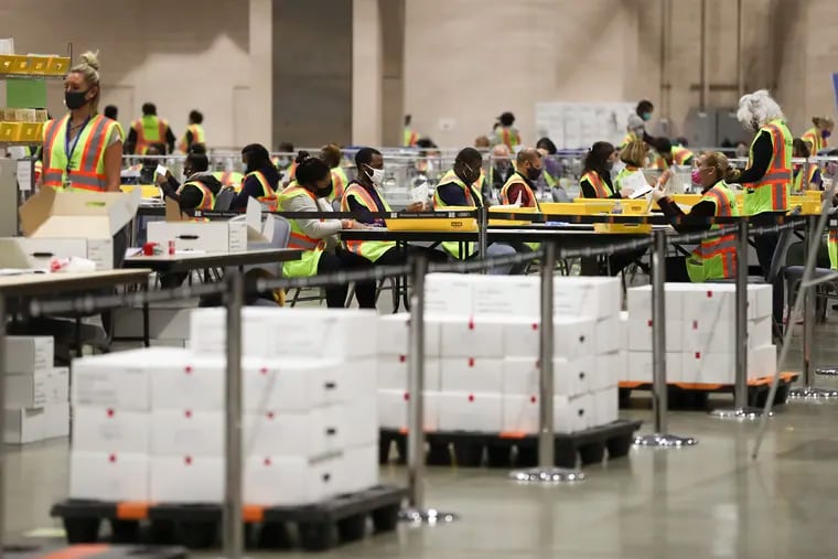 The Pennsylvania Convention Center in Philadelphia was at the center of the action as election ballots were counted in November. But no business meetings or conventions have been held there since March because of the pandemic.
