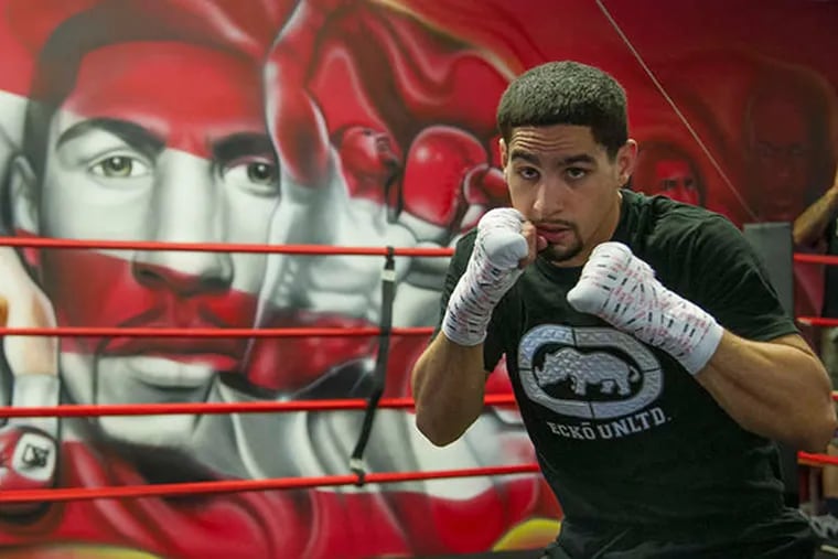 Philadelphia's Danny Garcia prepares for his first fight as a welterweight against Paulie Malignaggi in Brooklyn on Aug. 1.