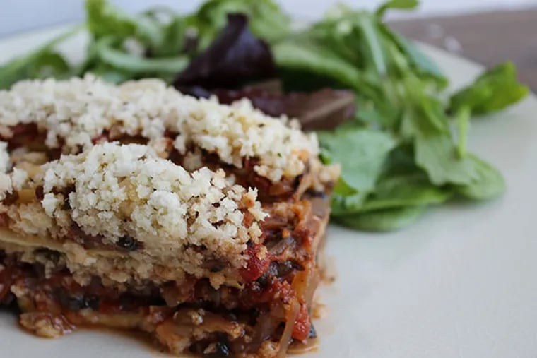 Vegan Lasagna will be a main course at Real Food Works' Weight Loss Seminar on January 18 in Bryn Mawr.