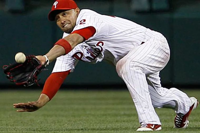Shane Victorino played in a rehab game with the Lakewood BlueClaws on Saturday. (Yong Kim/Staff file photo)
