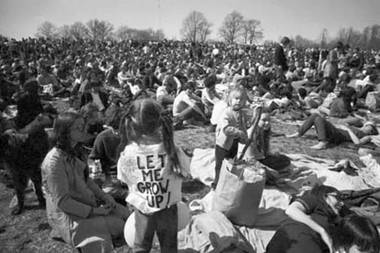 A crowd estimated at 20,000 gathered in Philadelphia's Fairmount Park to celebrate Earth Day on April 23, 1970. Fifty-one years later, "Let me grow up!" remains a relevant plea as the need for greater environmental protection has only grown, says Christine Knapp, director of the Philadelphia Office of Sustainability.