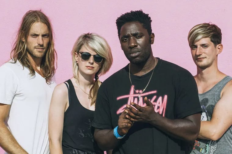 The indie band Bloc Party of London - (from left) Justin Harris, Louise Bartle, front man Kele Okereke, and Russell Lissack - are to perform Wednesday in Northern Liberties.