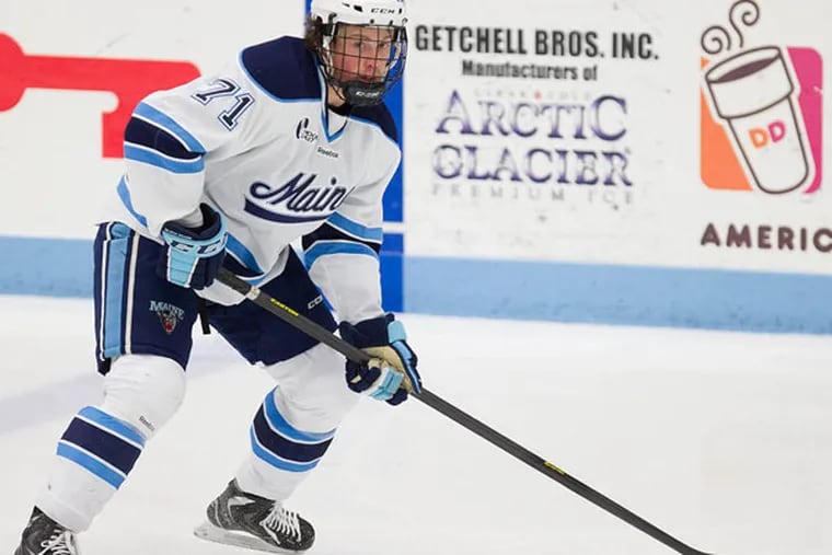 Nick Pryor played at Maine before multiple concussions cut short his career. Now he’s a Flyers scout. (University of Maine)