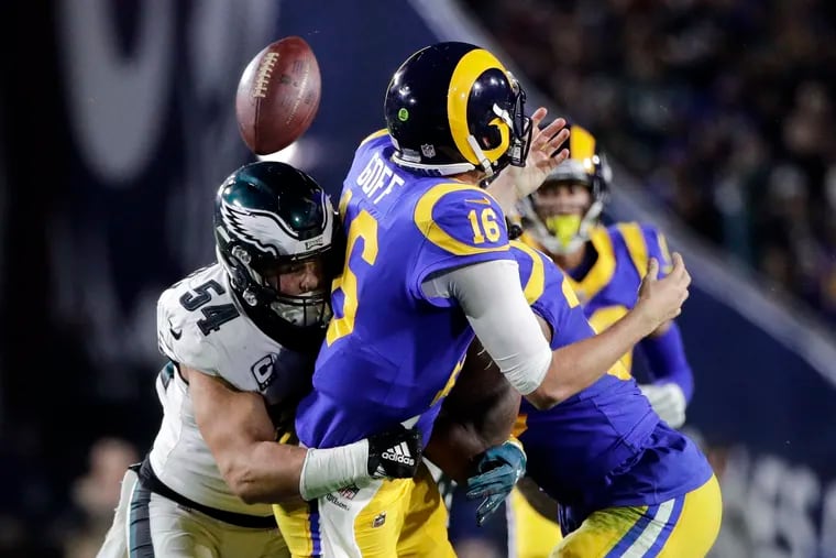 Rams quarterback Jared Goff was pressured all game by the Eagles defense. Could it be that the answer to the Carson Wentz vs. Goff debate is Nick Foles?