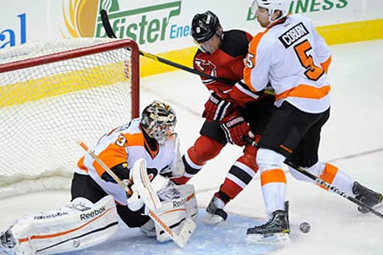 Sergei Bobrovsky allowed four goals on 31 shots in the Flyers' 4-1 loss to the Devils. (Bill Kostroun/AP)