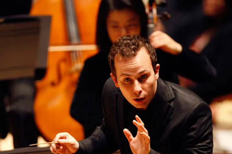 Yannick Nezet-Seguin, the Philadelphia Orchestra's music director designate, conducts Haydn Symphony No. 100 in G majorestra. ( Michael S. Wirtz / Staff Photographer ).