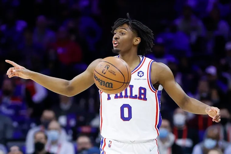 Sixers guard Tyrese Maxey has averaged 24.5 points on 66.6% shooting in James Harden’s first two appearances.