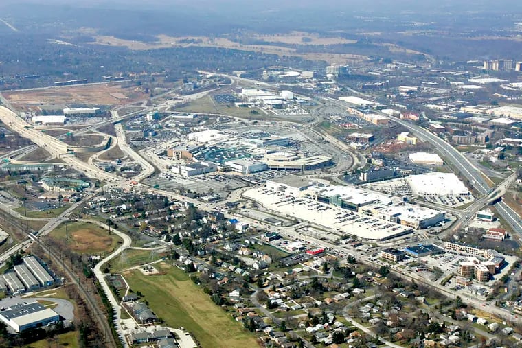 The King of Prussia Mall and its surroundings.