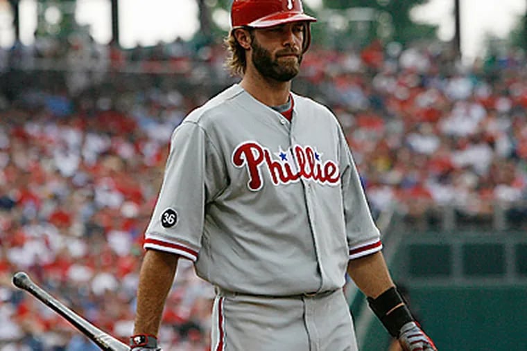 Jason Werth reacts after striking out during the Phillies 5-1 loss to Toronto. (Michael S. Wirtz / Staff Photographer)