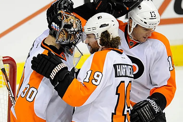 The Flyers did not incur any penalties in Sunday's win at Washington. (Nick Wass/AP)