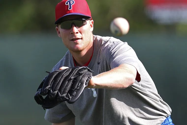 Cody Asche during spring training. (Michael Bryant/Staff file photo)