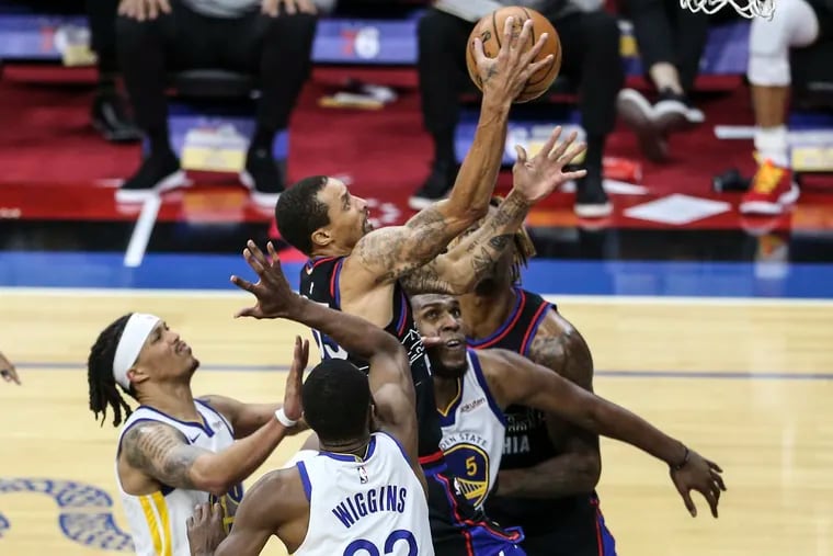 George Hill made one shot, and it was here amidst a sea of Golden State defenders.