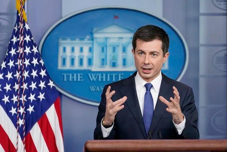 Transportation Secretary Pete Buttigieg speaks during the daily briefing at the White House in Washington, on Nov. 8, 2021. Buttigieg is launching a $1 billion pilot program aimed at helping reconnect cities and neighborhoods racially segregated or divided by road projects. He promises wide-ranging help to dozens of communities despite the program's limited dollars.