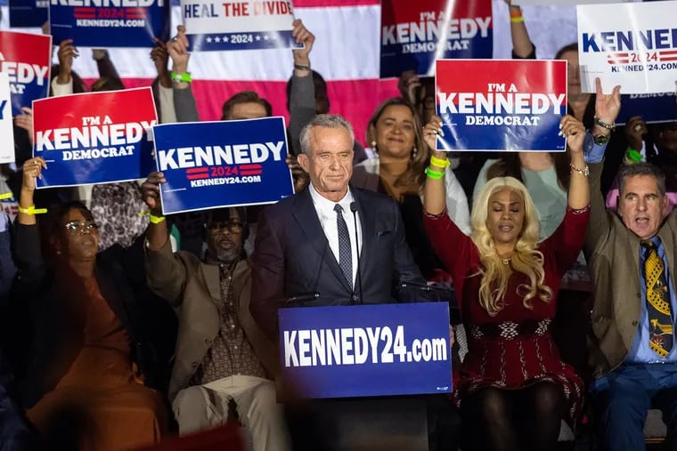 Robert F. Kennedy Jr. officially announces his candidacy for president on April 19 in Boston.
