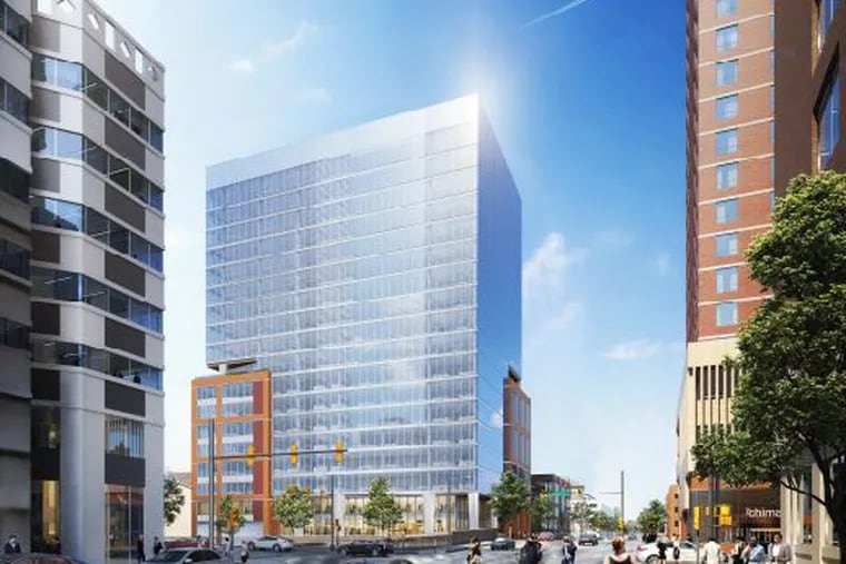 The new look for Parkway's proposed tower at Arch and 20th Streets.