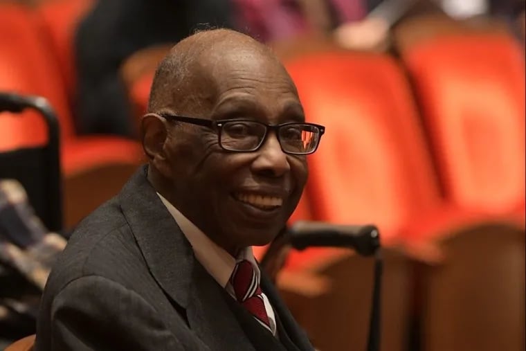 Composer George Walker in Verizon Hall, April 29, 2018, where his Lyric for Strings was performed by the Curtis Institute orchestra.