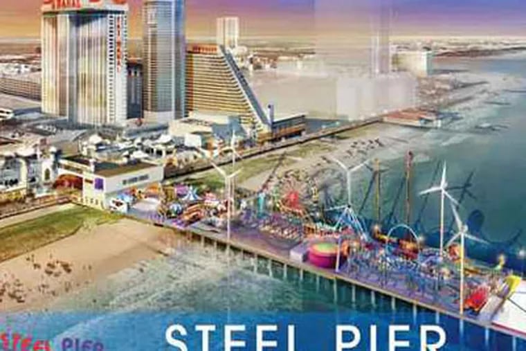 Concept rendering of wind turbines at Atlantic City's Steel Pier.
