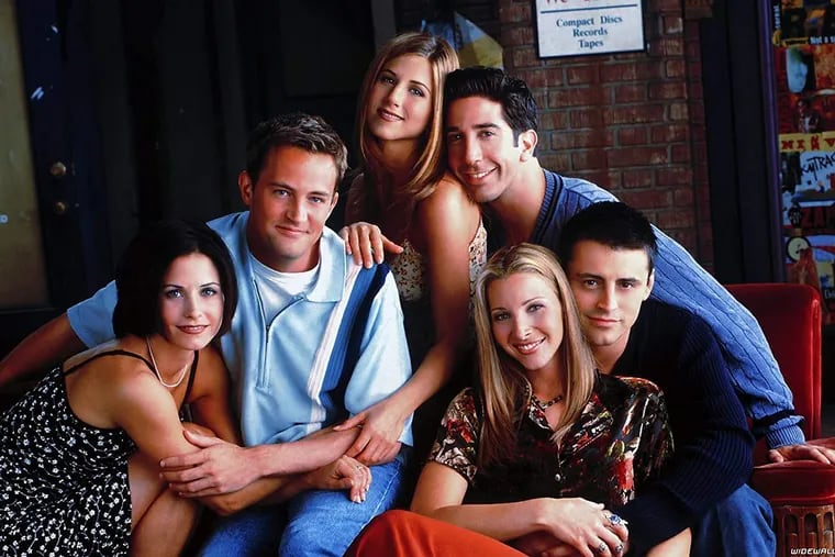 "Friends," starring left, Courteney Cox, Matthew Perry, Jennifer Aniston, David Schwimmer, Lisa Kudrow and Matt LeBlanc, celebrates its 25th anniversary