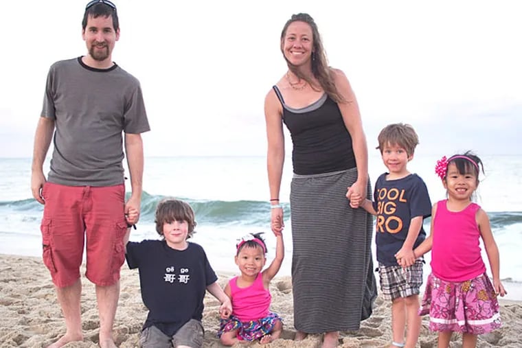 (standing on beach, left to right): Derek, Avery, Lulu, Julie, Logan and Addie. (Photos by Derek Ramsey)