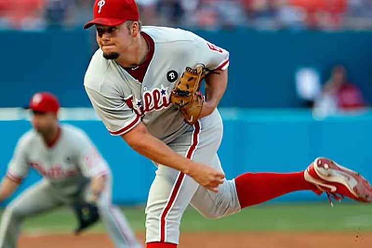 Phillies starter Joe Blanton was supported by four double plays and strong offense. (Alan Diaz/AP)