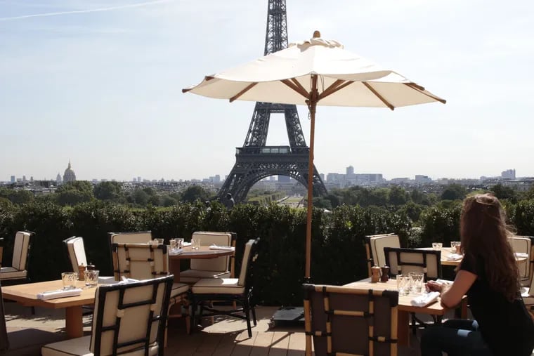 A view of the Eiffel Tower in Paris from the Café de l'Homme, where Fox will base its studio set for the 2019 FIFA Women's World Cup.