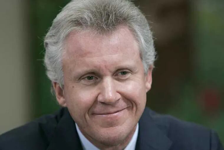 General Electric (GE) Chairman, Jeff Immelt at Isaac Sheppard Elementary School in Philadelphia, in this file photo from April 25, 2006.   General Electric Co. expects sales in China to double in the next four to five years, while its Chinese researchers should play a growing role creating products for global markets, Immelt said Monday May 29, 2006. (AP Photo/Matt Rourke,File)