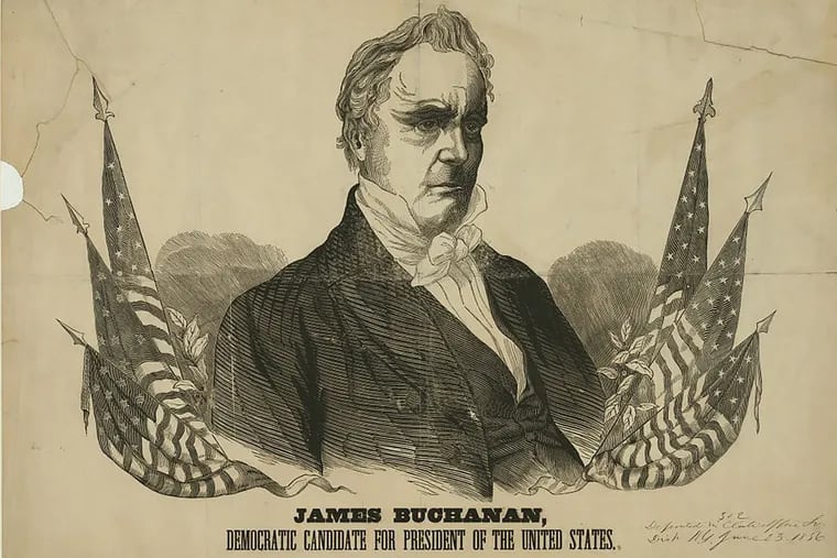 Proof for a large woodcut campaign poster for Democratic presidential nominee James Buchanan taken in 1854.