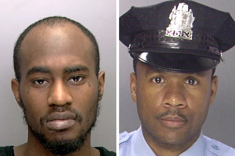 Rafael Jones (left) was one of two men charged in the 2012 robbery and slaying of Philadelphia Police Officer Moses Walker (right).