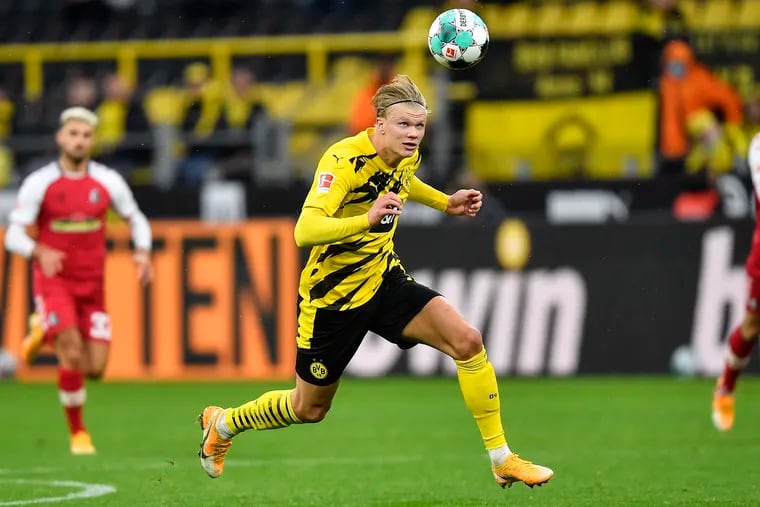 Borussia Dortmund's Erling Haaland will lead Norway against Serbia in a European Championship qualifying playoff on Thursday.