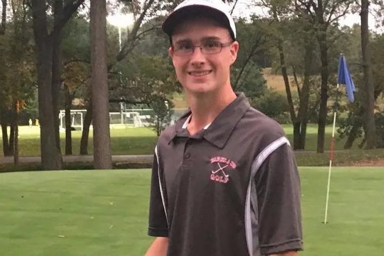 High school senior Ben Tetzlaff made two holes in one while playing nine holes Monday at Iron Lakes Country Club in North Whitehall Township, Pa..