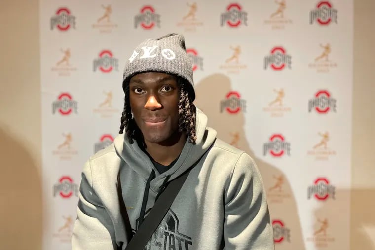 After a whirlwind week in New York, Ohio State wide receiver Marvin Harrison Jr., says he's enjoying the bright lights of being a Heisman Trophy finalist.