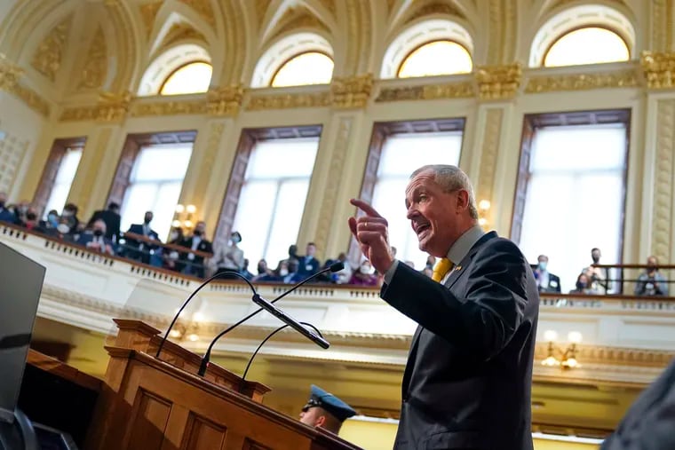 New Jersey Gov. Phil Murphy, shown here speaking in March, has proposed three packages of gun safety bills since he took office in 2018.
