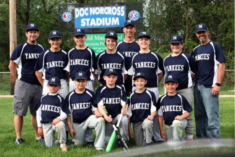 Bill Wolfe, far left, with his 2017 Shippensburg Little League team.