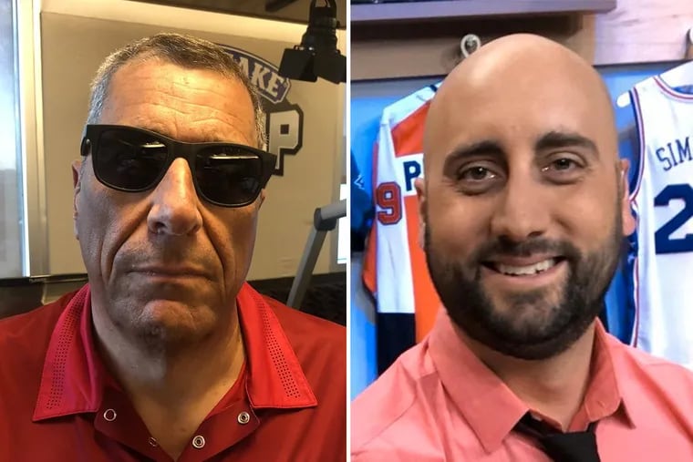 WIP's Angelo Cataldo (left) still holds a commanding lead against The Fanatic's Marc Farzetta. But Farzetta and his co-hosts have managed to narrow the gap over the past year.
