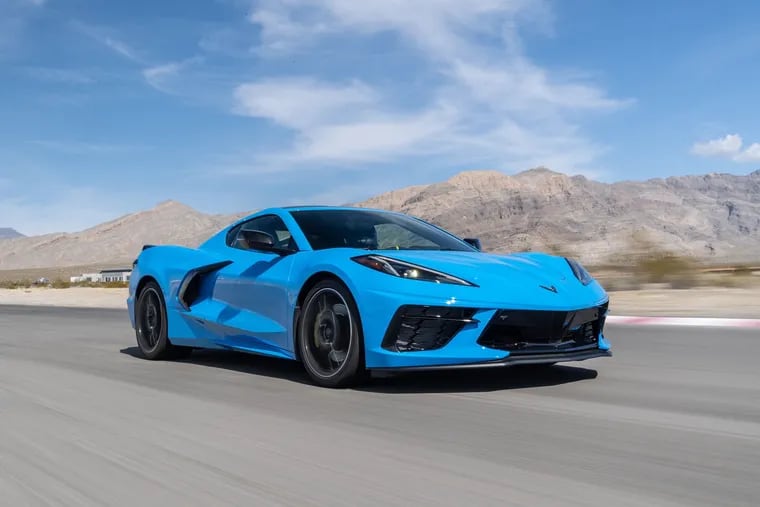 The 2020 Corvette Stingray came equipped as shown, even down to the striking blue paint — a $500 charge.
