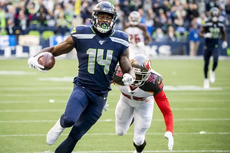 Seattle's DK Metcalf has been a standout among rookie wide receivers, with 35 catches for 595 yards and five touchdowns.