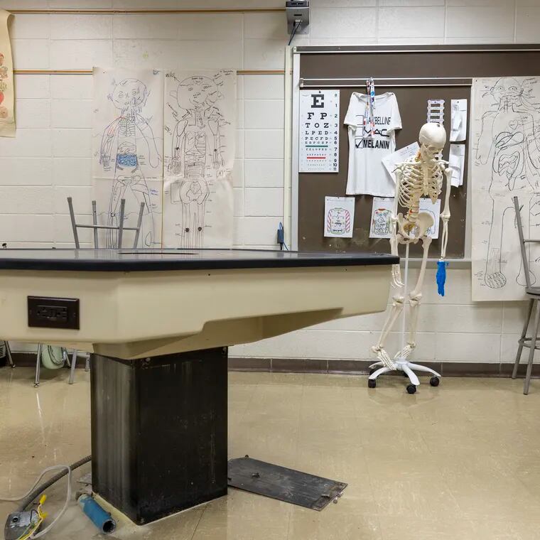 An empty science classroom at Upper Darby High School in this 2022 file photo. New data on teacher vacancies give a fuller picture of the ongoing teacher shortage in Pennsylvania.