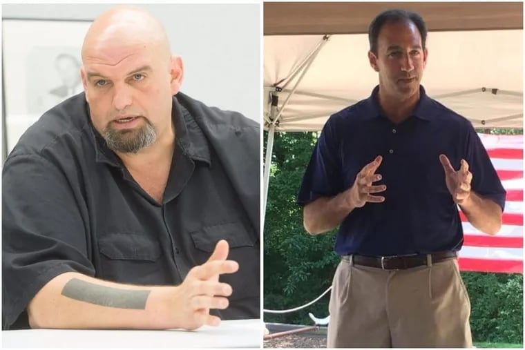 Braddock Mayor John Fetterman is seeking the Democratic nomination for lieutenant governor in Pennsylvania while Jeff Bartos, a real estate executive from Lower Merion, is running on the Republican ticket.