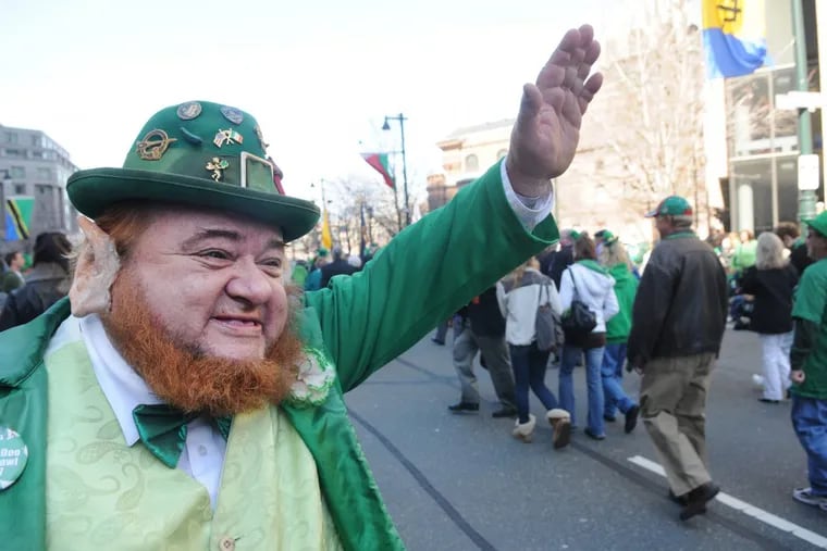 Bill Hare (left) of Port Richmond, says, “It’s not March with the St. Patrick’s Day Parade!”