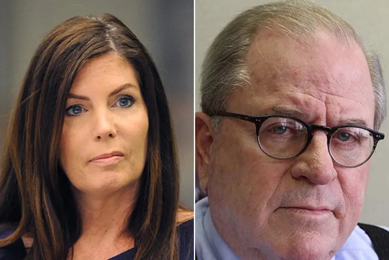 Pennsylvania Attorney General Kathleen Kane and former state Supreme Court Chief Justice Ronald D. Castille. (Staff photos)