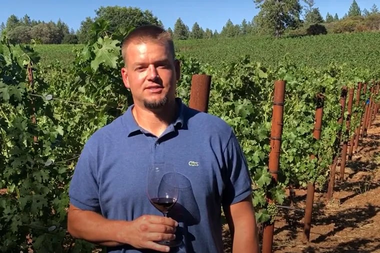Former Phillies pitcher Joe Blanton at his winery in Napa Valley, Calif.
