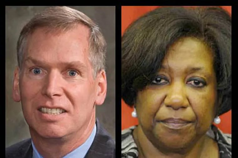 Thomas Gluck, the state's acting education secretary, left, will ask the Philadelphia School District to answer questions about the controversial, no-bid contracts that Schools Superintendent Arlene Ackerman, right, ordered be awarded to a minority firm in the city.