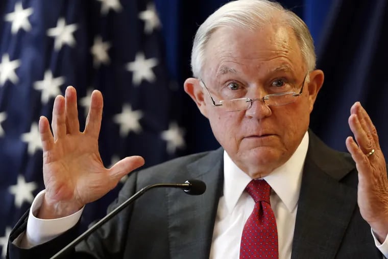 Attorney General Jeff Sessions delivers remarks in Portland, Maine. earlier this month.