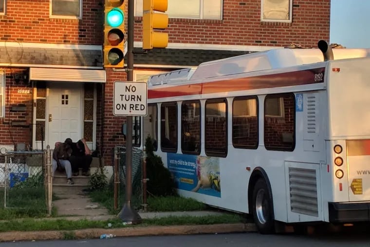 A SEPTA bus crashed into a home in Frankford.