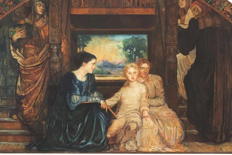 “The Child and Tradition” (detail), from Violet Oakley’s mural series “The Building of the House of Wisdom,” 1910–11.