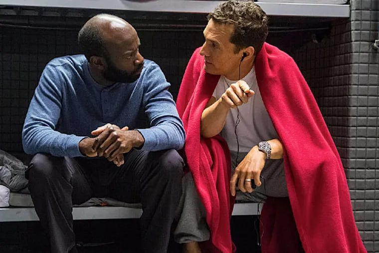 David Gyasi and Matthew McConaughey in INTERSTELLAR, from Paramount Pictures and Warner Brothers Entertainment. (Photo by Melinda Sue Gordon)