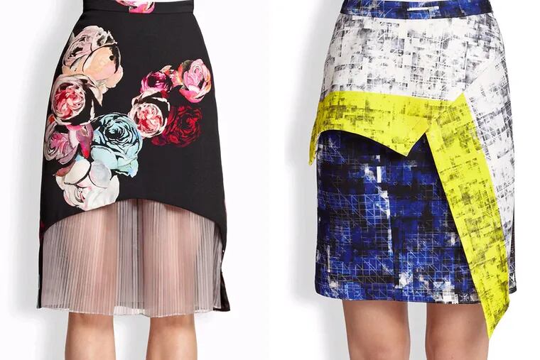 Trophy skirts from Sacai (left) and Yigal Azrouel.