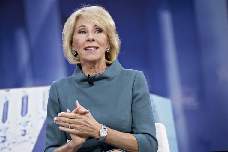 Education Secretary Betsy DeVos at the Conservative Political Action Conference in National Harbor, Md., on Feb. 22, 2018.