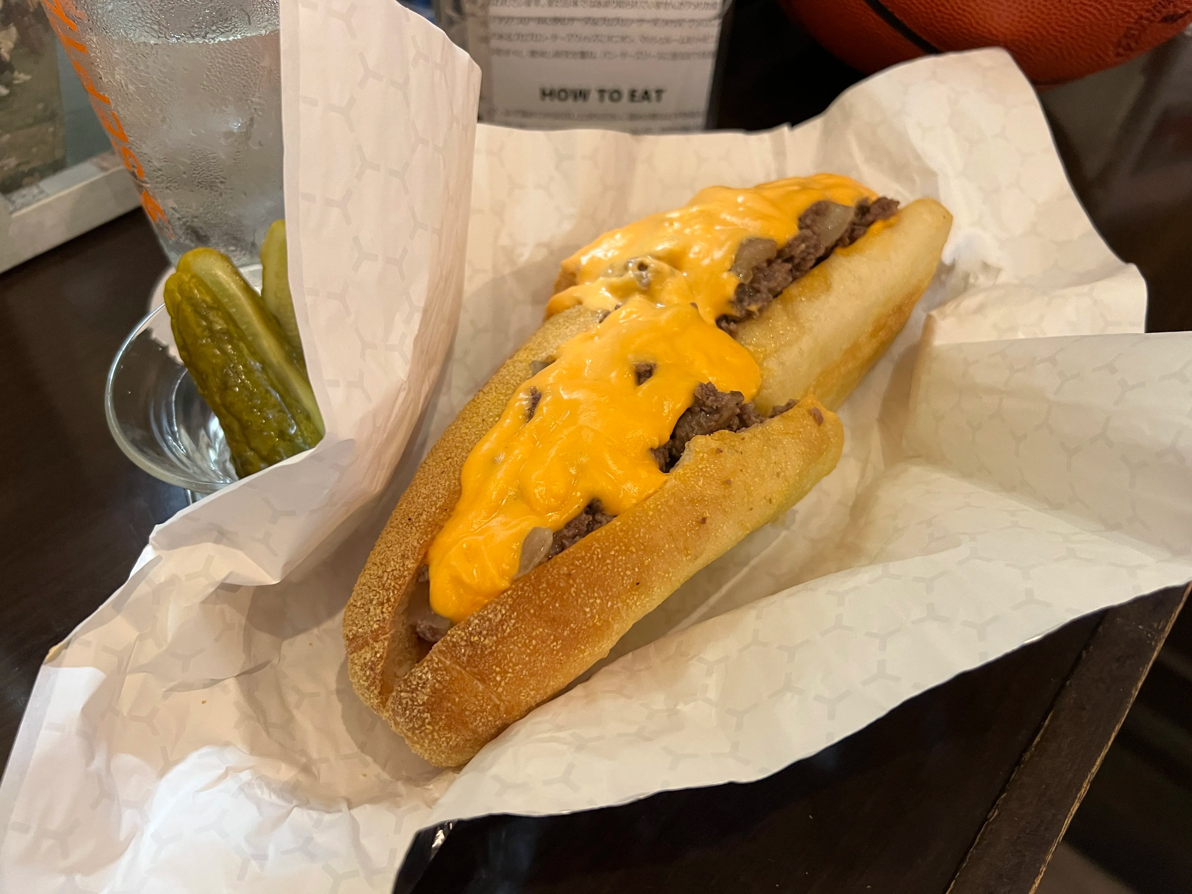 A Philly cheesesteak with cheese whiz at Nihonbashi Philly restaurant in Tokyo, Japan.