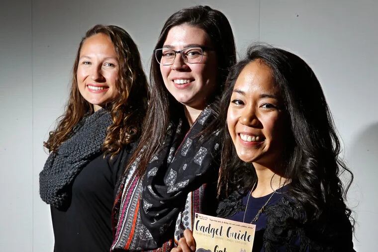 Think Like a Girl cofounders (from left) Lexi Basantis, Megan DeGeorge, and Gaby Rochino hope to encourage future female engineers.